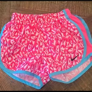 NIKE Girl’s Pink/White Dri-Fit Sports Shorts